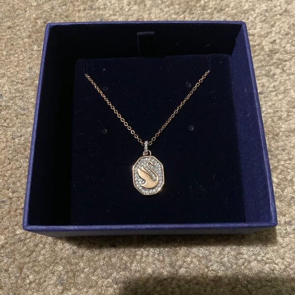 Swarovski Swan Signum Pendant Necklace - Rose Gold Tone Plated (New) - Picture 6 of 9